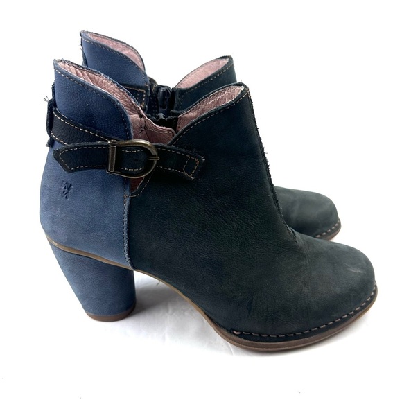 El Naturalista Colibri Ankle Boot 36 Blue Tone Leather Heeled Bootie Womens - Picture 4 of 9